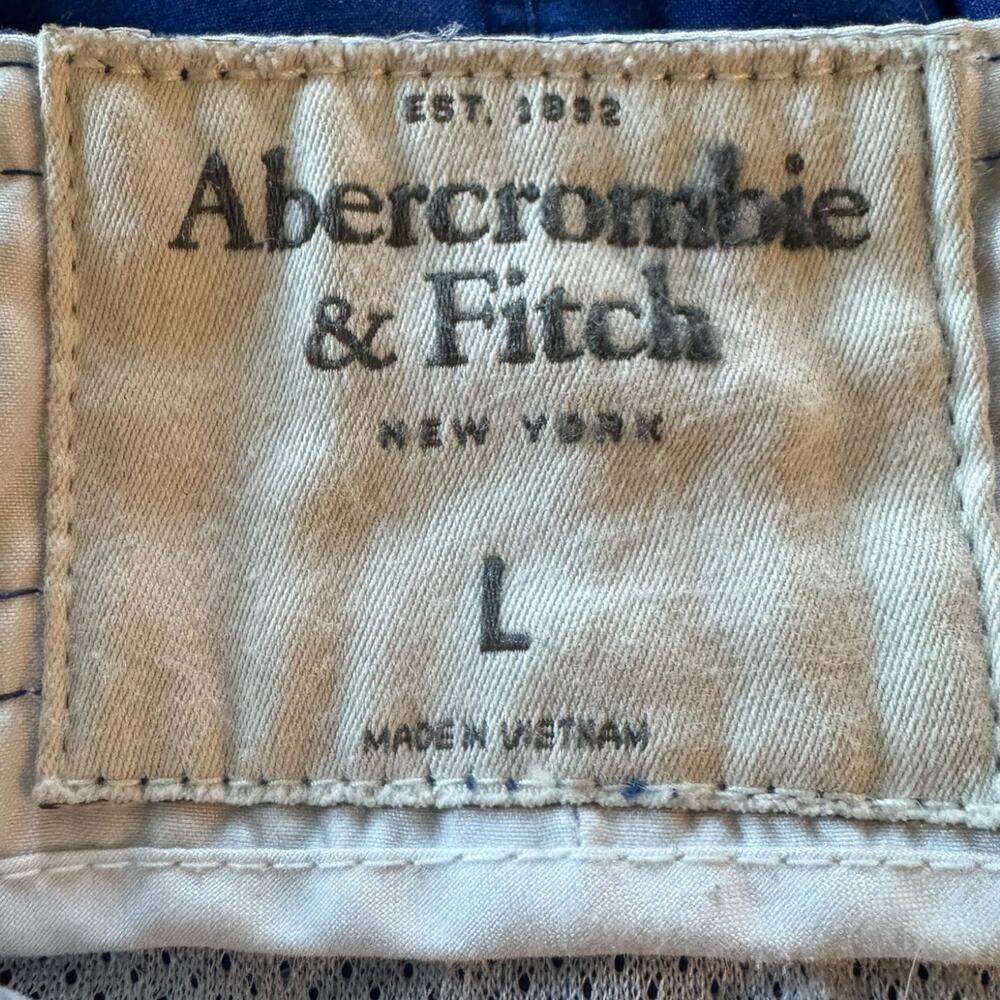 Y2K Abercrombie & Fitch Blue Stripe Board Shorts Swim Trunks Preppy Mens L - Picture 7 of 8